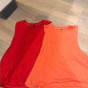 Carbon38 Bold Red and Orange Muscle Tees